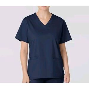 Wonder Work Everyday Durable Stretch Comfort Scrub Top Style 101 Navy Small‎ NWT